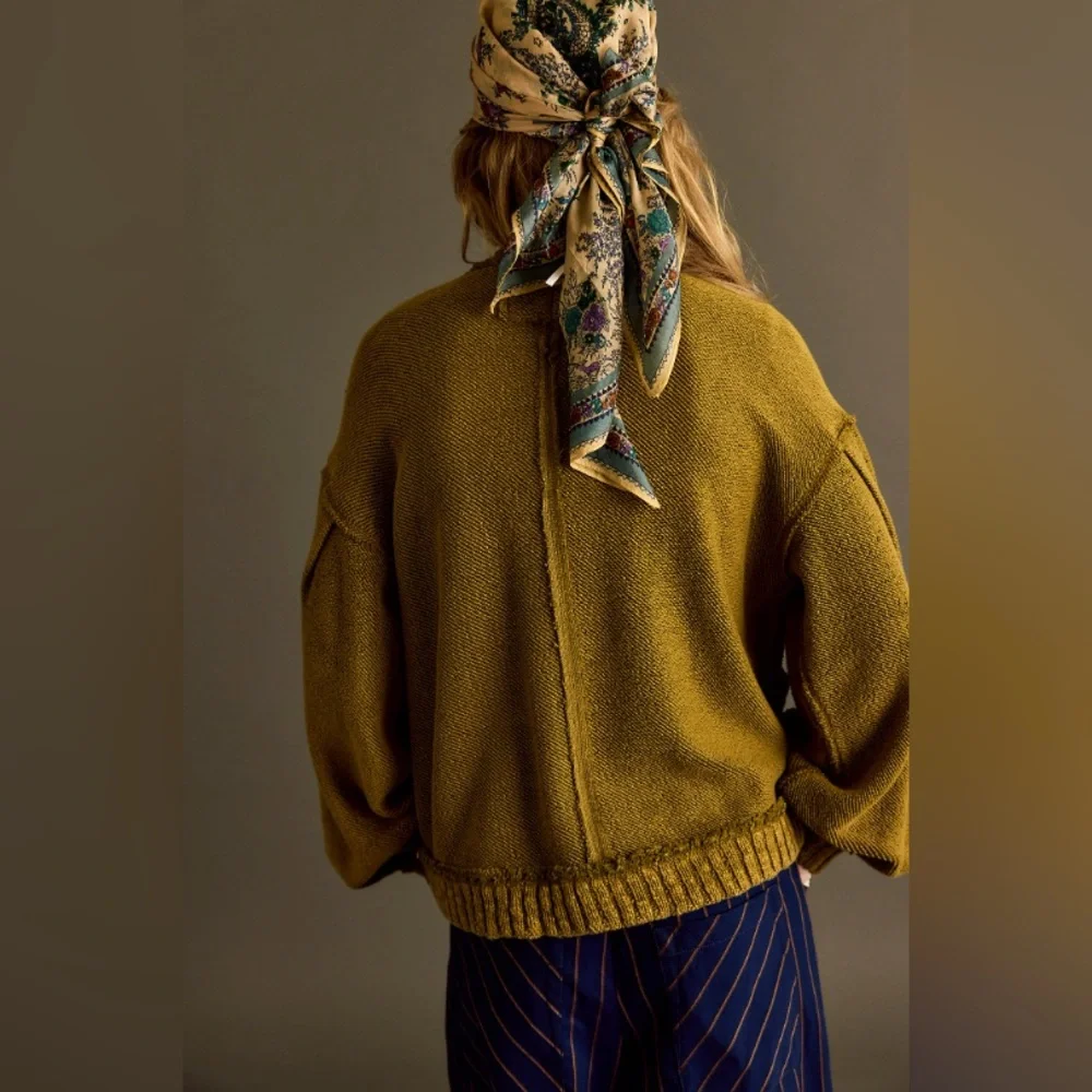 NWT FREE PEOPLE WE THE FREE Cute In This Cardi | Fir Green/Moss MSRP $168 Size S - Picture 3 of 11